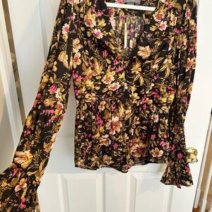 Floral Long Sleeve Women's Top